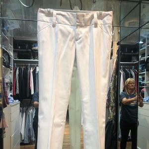 Alice & Olivia White Fully-Lined Trousers Size 2